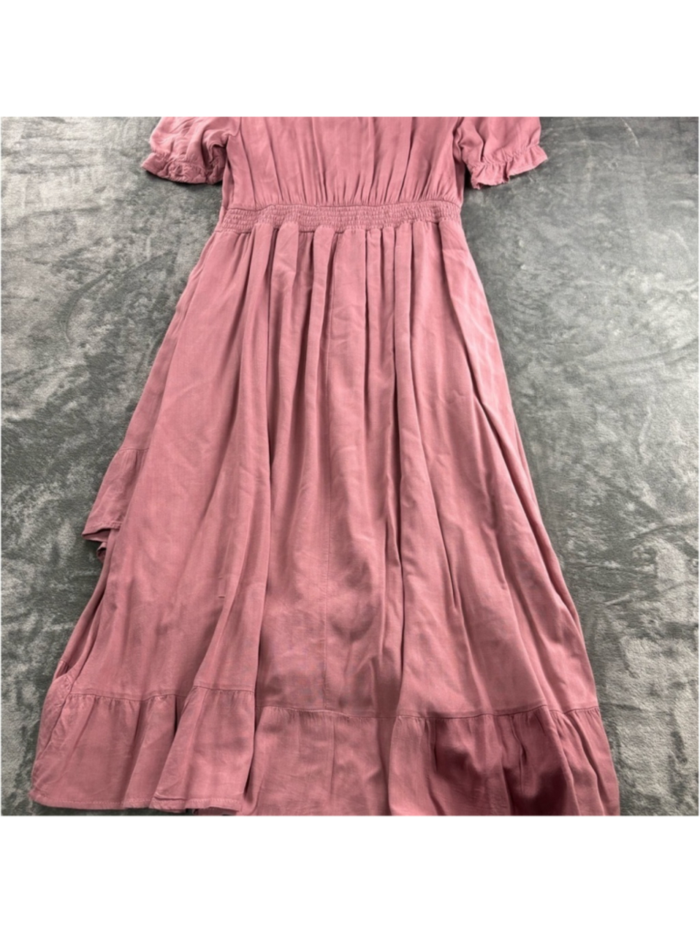 Baltic Born Dress Women's M Maxi Cottagecore Ruffle Romantic Smocked Pink Boho - Picture 14 of 15